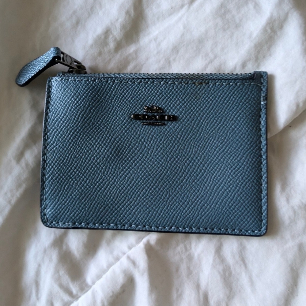 Coach Teal Leather Card Holder